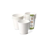 GREENBOX Vasos de papel orgánico, vasos desechables, vasos de papel, vasos compostables y biodegradables, tazas de café blancas, sin imprimir, ecológicas, 50 unidades de 150 ml