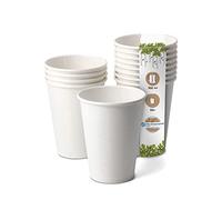 GREENBOX Vasos de papel orgánico, vasos desechables, vasos de papel, vasos compostables y biodegradables, tazas de café blancas, sin imprimir, ecológicas, 50 unidades, 300 ml, 12 oz
