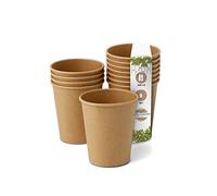 GREENBOX Vasos desechables biodegradables, de papel, con revestimiento de PLA, 50 unidades, marrón, sin teñir, 200 ml