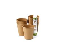 Greenbox Vasos desechables biodegradables, de papel, con revestimiento de PLA, 50 unidades, marrón, sin teñir, 100 ml