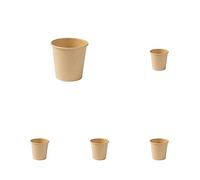 GREENBOX Vasos desechables biodegradables, de papel, con revestimiento de PLA, 50 unidades, marrón, sin teñir, 100 ml (Paquete de 5)