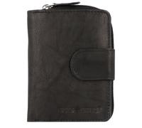 Greenburry Billetera básica de cuero RFID 9 cm negro