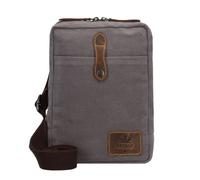 Greenburry Bolso bandolera vintage de cáñamo 19 cm gris