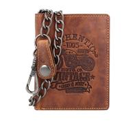 Greenburry Cartera vintage de piel RFID de 9,5 cm, marrón, talla única, Billetera Monedero