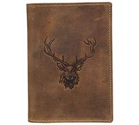 Greenburry Carpeta para Documentos de Piel de Vacuno, Estilo Vintage, 328B-RS Stag Ciervo, marrón, Talla única