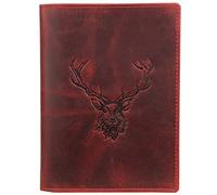 Greenburry Carpeta para documentos de piel de vacuno, estilo vintage, 328B-RS Stag Ciervo, rojo, talla única, Vintage