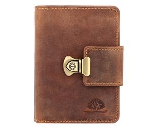 Greenburry Cartera de cuero vintage de 12,5 cm marrón