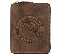 Greenburry Cartera vintage de piel con diseño del zodiaco de 10 cm, marrón, Vintage
