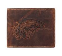 Greenburry Cartera vintage de piel con relieve de pez 12 cm marrón
