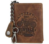 Greenburry Cartera vintage de piel RFID de 9,5 cm, marrón, talla única, Billetera Monedero