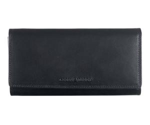 Greenburry Cuero Monedero Fiorentina Long Ladies Wallet RFID Black Negro