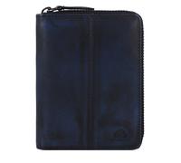 Greenburry Destressed Cartera Bloqueo RFID Piel natural 13 cm azul