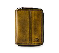 Greenburry Destressed Cartera Bloqueo RFID Piel natural 8.5 cm amarillo