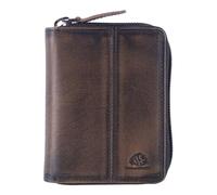 Greenburry Estuche de Tarjetas Destressed Card Case RFID Teak Brown marrón Oscuro