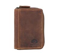 Greenburry Estuche vintage para tarjetas de crédito de cuero RFID 7,5 cm marrón