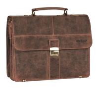 Greenburry Maletín Vintage Piel 38 cm con 2 Compartimentos Principales marrón