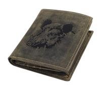 Greenburry Monedero vintage de cuero verde oliva | formato vertical, marrón, large, Vintage