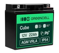 GreenCell Batería recargable AGM 12 V 22 Ah acumulador de gel Plomo Ciclos sin mantenimiento VRLA Batería impermeable Resistentes Juguetes Instalaciones de alarma Vehículos para niños