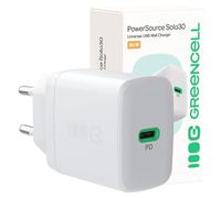 Greencell PowerSource Solo30 Color Blanco 30W USB-C Power Delivery Cargador de batería