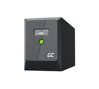 Greencell UPS 2000 VA 1200 W PowerProof con pantalla LCD - Onda sinusoidal modificada, protección de corriente para dispositivos, protección contra sobretensiones, alimentación de emergencia para