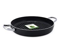 GreenChef Diamond Grill Antiadherente de Aluminio Forjado con Revestimiento de Cerámica y Dos Asas de Acero Inoxidable, Apta para Todo Tipo de Cocinas, Inducción, Horno y Lavavajillas, 28 cm, Negro