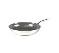 GreenChef Profile Plus Saludable Sartén de cerámica de acero inoxidable antiadherente, 24 cm, sin PFAS, inducción, resistente, apta para horno hasta 200 °C, interior plateado y negro