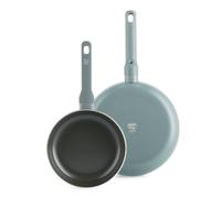 GreenChef Tones Set de sartenes cerámicas antiadherentes, 2 piezas, 20 cm y 26 cm, aptas para inducción, libres de PFAS, aptas para lavavajillas y horno, azul