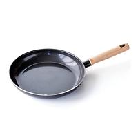 GreenChef Vintage Sartén de cerámica antiadherente de 28 cm, mango inspirado en la madera, sin PFAS, apta para inducción, apta para lavavajillas, gris