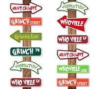 Greench's - Tarjetas de Papel para Colgar con diseño de árbol de Bienvenida a Whoville, decoración de árbol de Invierno con temática de guarida de Greench, 16 Unidades