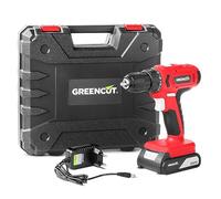 GREENCUT TD210L - Taladro atornillador perforador inalámbrico de batería de litio 21V, herramienta 2 en 1 con luz LED para iluminación de punto de trabajo, color rojo