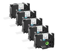 GREENCYCLE Cinta adhesiva extra resistente para etiquetas negras sobre blancas compatible con Brother TZE-S241 TZS241 AZES241 3/4 pulgadas 18 mm para PT2730, PTD400, PTD400AD, PTD400VP, PT-D450, PTD600, PTP700, PTP710BT-5 Paquete