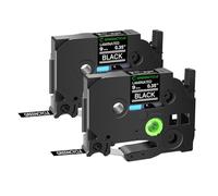 Greencycle - Cinta adhesiva para etiquetas Brother TZ 325 TZe 325 P-Touch PT1000 PT1160 (2 unidades), color blanco y negro