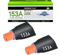 greencycle Kit de recarga de tóner negro 153A compatible con HP Laser Tank | Paquete de 2 cartuchos de tóner W1530A 153A para tanque láser 1504 1504w 2504 2504dw MFP 2604 2604dw 2604sdw 2606 2606dw 1604