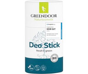 GREENDOOR Deo Stick fresh'n green 50g, desodorante sólido, aroma fresco, efecto seguro de larga duración, orgánico unisex en barra sin aluminio vegano libre de plástico natural sin pruebas en animales
