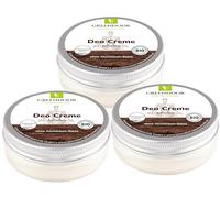 GREENDOOR Desodorante Crema para Hombre, 3 x 50 ml, Natural, Sin Sales de Aluminio, Alcohol, Parabenos, Aceite de Palma, Cosmética de Aloe Vera