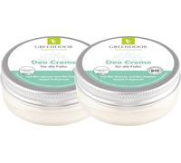 GREENDOOR Desodorante vegano para pies, 2 unidades, 100 ml, efecto fuerte contra el olor de los pies, crema desodorante sin aluminio ni alcohol, antiolor de pies, aroma fresco unisex, naturalmente sin