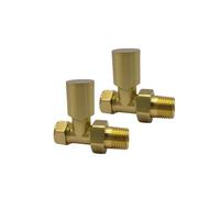 Greened House Alton - Válvulas de radiador rectas de latón cepillado de 15 mm