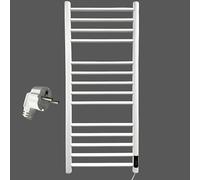 Greened House Livorno Electric White Calentador de Toallas eléctrico de Acero Inoxidable (EU) (400 mm de Ancho x 1000 mm de Alto)