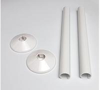 Greenedhouse SnapFit - Juego de 2 cubiertas de tubería de radiador blancas de 200 mm de largo y 15 mm de largo