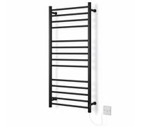 Greened House Toallero Eléctrico Baño Acero Inoxidable, Acabado Pulido Espejo, Serie Siena, Montaje en Pared, A1000mm x L500mm, Negro Mate