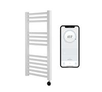 Greened House Toallero Electrico, Radiador Toallero Electrico Bajo Consumo | Toallero electrico baño programable, Smart Flat WiFi 7 Dias, Timer App, Blanco, 400 mm L x 800 mm H