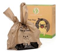 Greener Walker Bolsas para Excrementos de Perro,600 Unidades,Extra Grueso,Fuerte y 100% a Prueba de Fugas Biodegradable Bolsas para Caca de Perro(Marrón)
