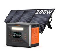 Greenery G2500 Estación de Energía Portátil 2304 Wh, Batería LiFeP04 2500 W Incluir Paneles Solares de 200 W, Carga Completa Rápida 2h vía, Generador Solar para Exteriores, Camping, Emergencia