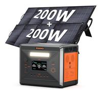 Greenery G2500 Estación de Energía Portátil 2304 Wh, Batería LiFeP04 2500 W Incluir Paneles Solares de 2x200 W, Carga Completa Rápida 2h vía, Generador Solar para Exteriores, Camping, Emergencia