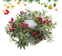 Greenery Garland - Lighted Table Decor Garlands, 1.75m Artificial Greenery Garland, with LED Lights and Red Berries | Christmas Garlands for Fireplace, Stairs, Porch, Window, Indoor Outdoor Decoration