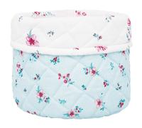 Greengate Canasta para Pan Sila Pálido Azul con Flores Redondo Algodón 17x21 CM