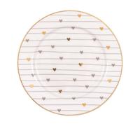Greengate Plato Pequeño Gracia Blanco Con Corazones en Gris Y Oro 15cm de Postre