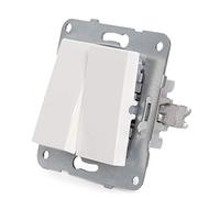 Greenice Interruptor Doble Panasonic Karre 10A 250V/Bastidor Metálico con Garras/Tecla Blanca