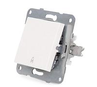 Greenice Pulsador Panasonic Karre10A 250V Bastidor Metálico con Garras/Tecla Blanca