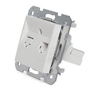 Greenice Toma de Teléfono Panasonic Karre 1 X Rj11 - Bastidor Metálico Garras - Tapa Frontal Blanca